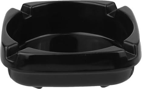 ULTECHNOVO Square Black Ashtray for Cigarettes, Imitation Porcelain Material, Household and Outdoor Smoking Ashtray with Square Shape Design
