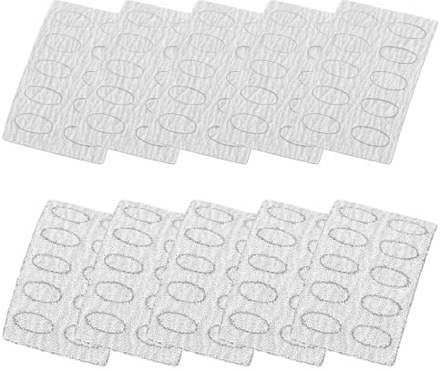 HOLIDYOYO 10 Sheets of Silver Oval Nail Etching Tool Grit Pads for Nail Art Well-Made Replaceable Sandpaper Discs with 100# and 240# Grit for Pedicure Calluses and Electric Foot File