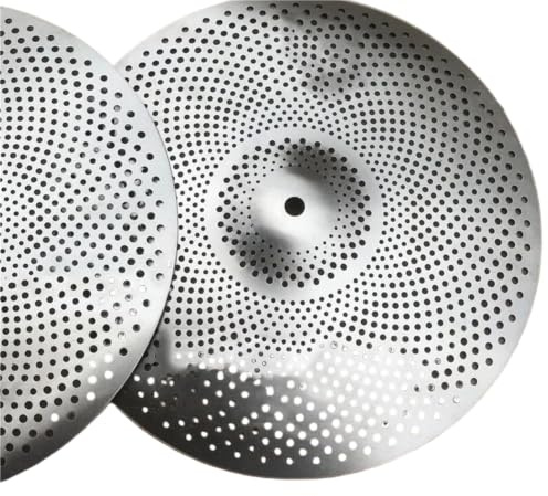 Cymbaler Förtjockade Ultratysta Cymbaler 14 Tums Hihat Guld Och Silverfrostade 2 Delade Paket Lämplig För Undervisning Hemmabruk