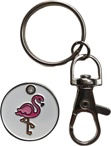 PAC Supplies Global £1 UK Trolley Coin with Keyring - Choose Your Design (Flamingo)