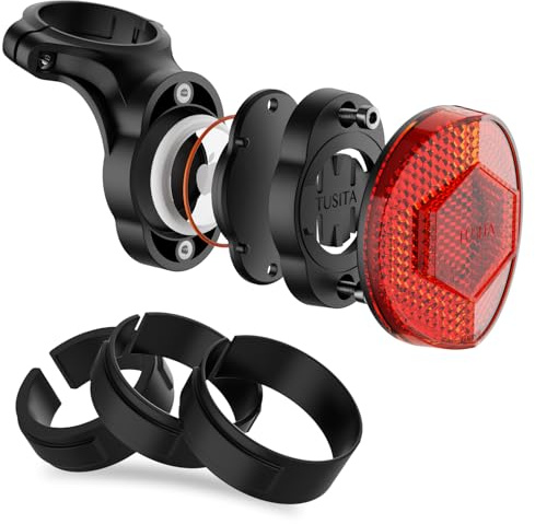TUSITA Airtag Bike Mount, Hidden Bicycle Seatpost Mount Compatible with Airtags & Garmin Varia, Anti-Theft Air tag GPS Tracker Bike Reflector Holder