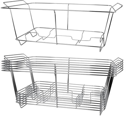 EcoQuality Chafing Wire Buffet Rack Stand Chrome Frame for Full Size Serving Pans, Full Size Chafing Dish Stand, Food Warmer for Catering, Events, Weddings, Parties, Birthdays (1)