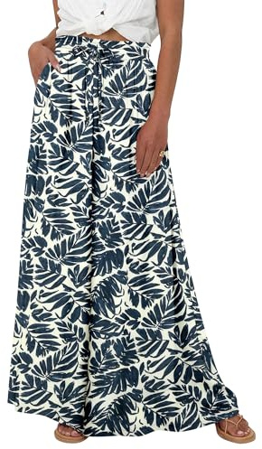 CHICZONE Women Wide Leg Pants Casual High Waist Long Palazzo Pants Pocket Summer Lounge Beach Clothes