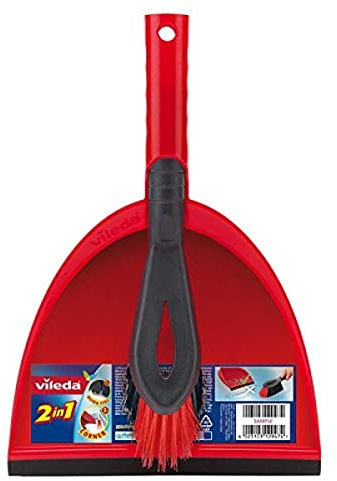 Vileda Dustpan and Brush Set, Red