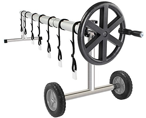 VINGLI 18 Feet Aluminum Solar Swimming Inground Pool Cover Reel Set, Up to 18-Feet Wide x 40-Feet Length