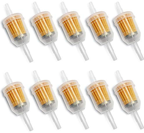 JUN-H 10 Stück Kraftstofffilter Passt 6mm 8mm Rohre Benzinfilter Passend für Aufsitzmäher Rasentraktor Motoren Benzinfilter für Motorrad Motorroller.