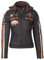 URBAN 5884 Motorradjacke Damen Mit Protektoren 58-BIKER, Damenjacke aus Lammleder, Protektoren für Rücken, Schultern und Ellenbogen, Dunkelbraun, S
