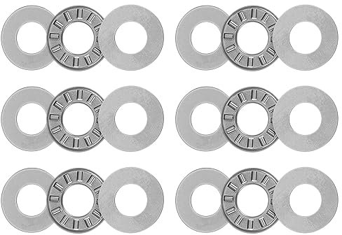 sourcing map Nta613 Rodamientos de Agujas de Empuje con Arandelas 3/8 de Diámetro Interior 13/16 de Diámetro Exterior 5/64 de Ancho 6 Uds