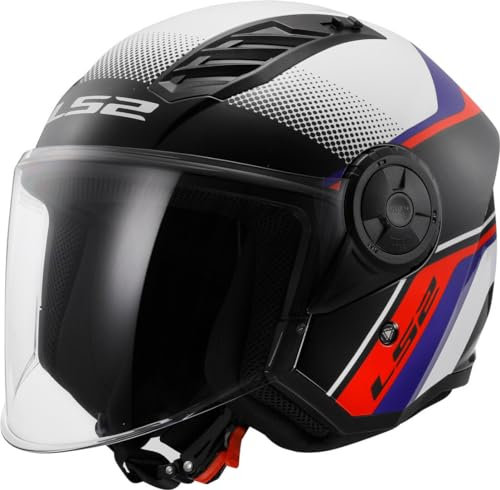 LS2, Casco Moto Jet AIRFLOW II Rush white blue red, XL
