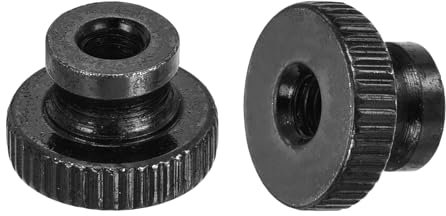 sourcing map Knurled Thumb Nut, 20Pcs M5x0.8mm Iron Round Knobs Fasteners for 3D Printer Parts, Black