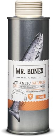 MrBones Aceite Salmon Perros Natural - Aceite de Salmon Gatos – Omega 3 y 6 Natural – Condroprotector Perros y Gatos – Alta Palatabilidad – Antioxidante (250ml)