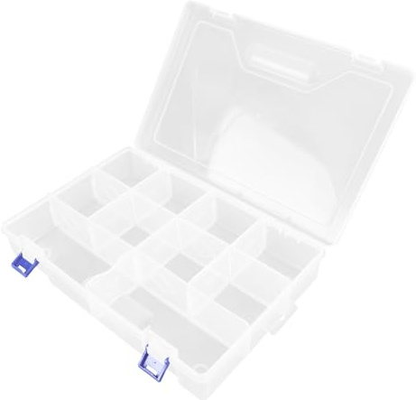 Vaguelly Pvc Tool Organizer Box 10-compartment Quick Buckle Removable Slot Insert for Electronic Components Storage
