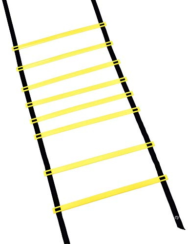 Jelquix Football Fitness Agility Training Ladder for Speed and Coordination, 8 Rung Heavy Duty Jumping Ladder for Soccer, Rugby, Tennis, Baseball