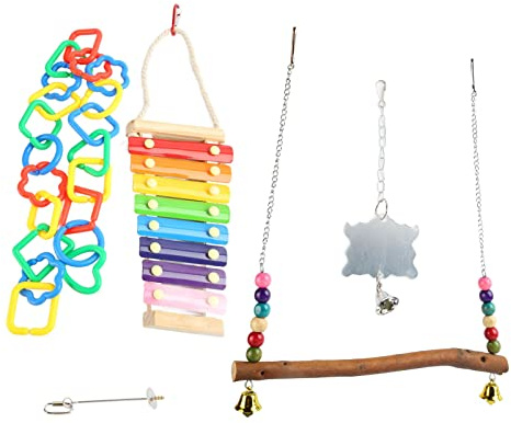Acouto 5 Pezzi Set di Giocattoli di Pollo Colorato Pollo Verdure Spiedino Porta Frutta Altalena Giocattolo per Domestico Come Altalena e Non Chi Set di Giocattoli di PolloGiocattoli da Appendere per