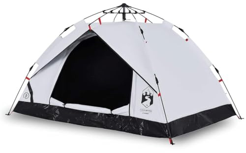 HFXHIJXQ Tienda de campaña con cúpula oscurecida para 2 personas, con sistema de liberación rápida, de poliéster, para festivales y camping, color blanco, 210 x 150 x 130 cm