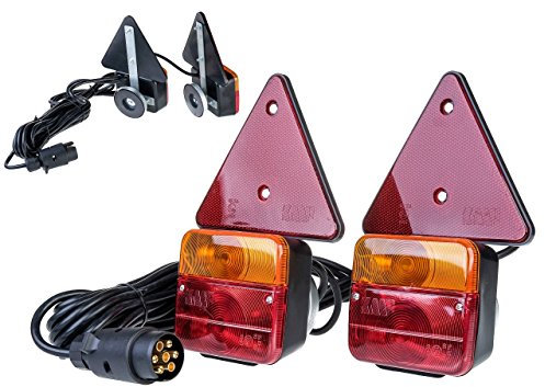 The Drive | Anhänger Rückleuchten Set 12V | Magnetisch & Anbaufertig | Inkl. Rückstrahler – Ideal für PKW, Trailer & Landwirtschaft