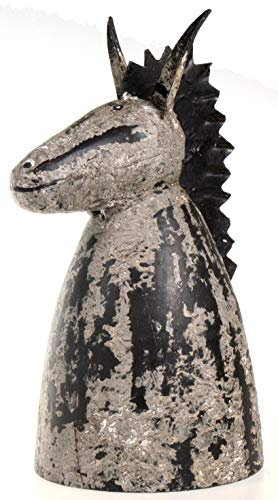 Zaunhocker aus Metall Pferd 24 cm mit Krone Blech Deko Figur