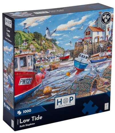 The House of Puzzles - Low Tide Jigsaw - 1000 Piece Jigsaws For Adults, Artist Illustrated, Scenic Landscape, Deluxe Puzzle Gifts