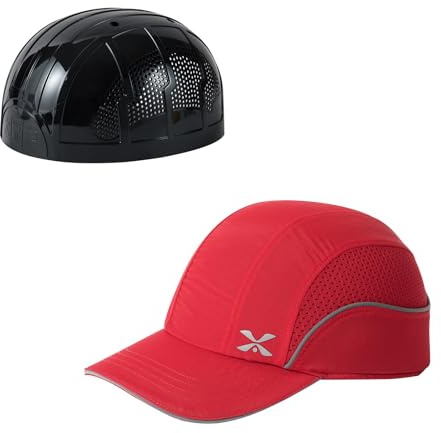 Safety Baseball Bump Cap Lightweight Safety Hard Hat Head Protection Cap Breathable Hat M18109H Red Long Brim