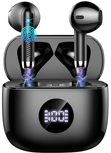Wireless Earbuds, Bluetooth 5.4 Headphones in Ear with 4 ENC Noise Cancelling Mic, Bluetooth Earbuds 40H Playtime, Ear Buds HiFi Stereo Deep Bass Wireless Earphones, IP7 Waterproof, USB-C Fast Charge
