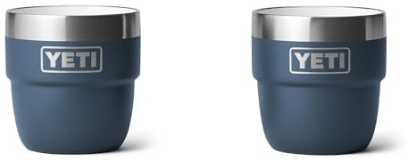 YETI Rambler 4 oz Stackable Cup, Stainless Steel, Vacuum Insulated Espresso/Coffee Cup, 2 Pack, Navy