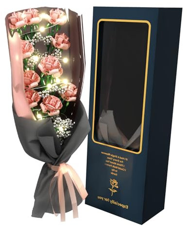 CODE FLORIST Rosenstrauß-Bauset, künstliche Rosen mit Geschenk-Box, Valentinstagsgeschenk für Sie und ihn, Muttertag, Jahrestage, romantische Nachtdekorationen (1661 Teile)