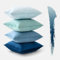 MIULEE 4er Set Samt Kissenbezug 50x50 cm Blau Serie Dekorative Kissenhülle Sofakissen Dekokissen Umwickelte Kante Kissenbezüge Zierkissenbezug für Sofa Wohnzimmer Schlafzimmer