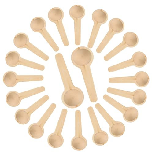 20 Pezzi Cucchiaini Legno Piccolo Mini Cucchiai Legno Cucchiai di Legno Fatti a Mano Cucchiaini da Cucina per Miele, Caffè, Tè, Condimenti, Sale, Caffè, Tè (6.8 x 2.4 x 1cm)