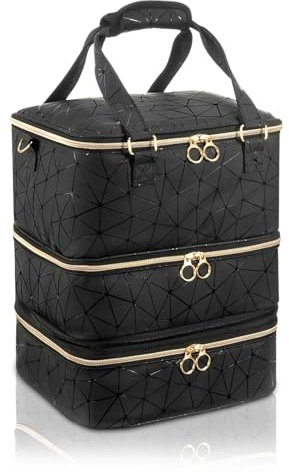 Focenat Nagellack Aufbewahrung, Tasche Organizer Groß für 84 Nagellack, Kosmetiktasche für Nageldesign Zubehör und Nagellampe