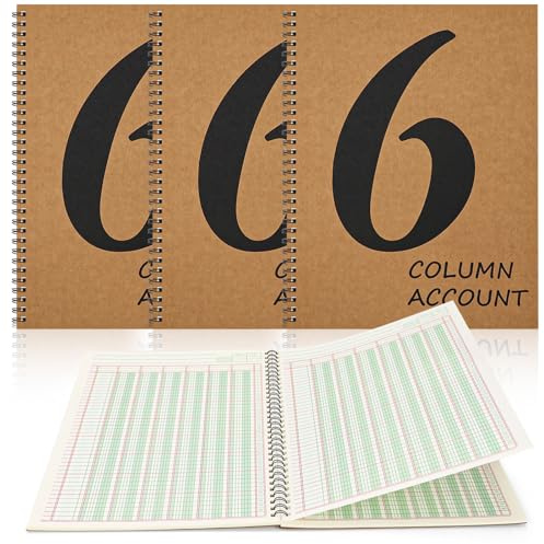13 Spaltenbuch, 21,6 x 27,9 cm, Spaltenblock, Säulenblock, 13 Spalten, hochwertiger Analyseblock, Kraftpapiereinband, 100 Seiten für den persönlichen Gebrauch, kleine Unternehmen (50 Blatt) (6