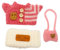 Gosknor 3stk Teiliges Kleidungs für 17cm Puppen, Niedliches Pink Weißes Puppenzubehör mit Designer Kleidung Hut Umhängetaschen Stilvolles Set für Deko Zubehör