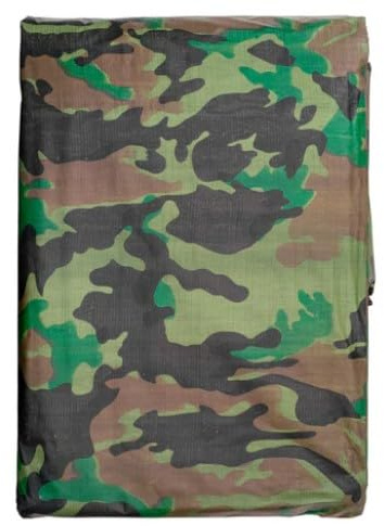 AP Supplies 90gsm Camouflage Tarpaulin 1.5m x 2.4m – M-Grade Camo Tarp with Eyelets Every 1m – Lightweight Waterproof Ground Sheet for Camping, Hunting, Garden & Outdoor Cover, Army Green Polyethylene