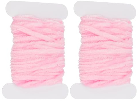 PATIKIL Chenille pour Mouches Total 10 M, 2 Pack Fil Chenille pour Mouches Matériel Fil pour Mouches Fournitures pour Fabriquer Hameçons Leurres Création De Mouches Pêche, Rose