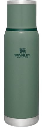 Stanley 1913 Adventure to-Go Thermal Flask 1.0L - 25 Hours Hot - 27 Hours Cold - Leakproof - Insulated Lid - BPA-Free Insulated Bottle - Dishwasher Safe - Coffee Flask - Hammertone Green