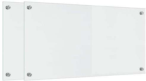 vidaXL Köksskydd 2 st Transparent 80 x 40 cm härdat glas
