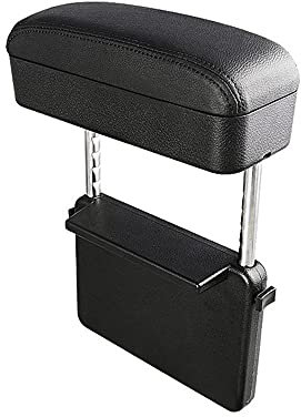 Qirc Car Armrest Box Protector Center Console Armrest Extender Elbow and Forearm Wrist Support Adjustable Height Comfort Pad Universal (Black)