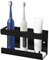 LeapBeast Zahnbürstenhalter,Zahnbürstenhalter Elektrische Zahnbürste Aluminiumlegierung,Zahnbürstenhalter Ohne Bohren für Elektrische Zahnbürsten,Blende 35mm,Basis aus Diatomeenschlamm (Schwarz 3Loch)