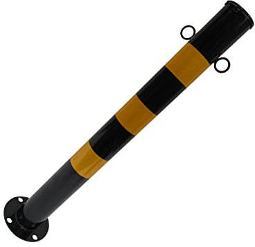 Steel Security Bollard Parking Post (Bolt Down Driveway Barrier Chain Eyelets)