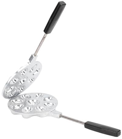 Akozon Macchina per Waffle con Noci in Acciaio Inossidabile - Teglia per Biscotti KP-1B per Gas e Carbone - Stampo per Waffle con Noci da 4 Cm - e Facile da Usare - Teglia da