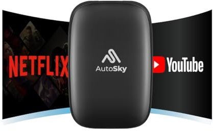 AutoSky Ai Box Lite Air - Streaming on the Go, Netflix and Youtube in your car. Convert Your Wired CarPlay into Wireless CarPlay or Android Auto. HotSpot Required for Streaming. Wired CarPlay Required