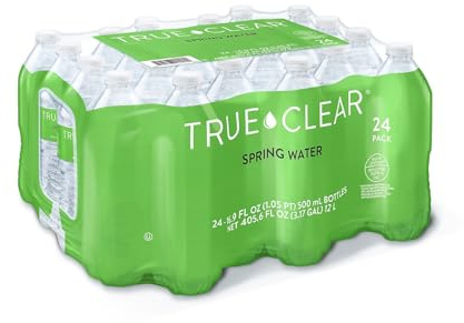 Tru Clear Spring Water, 16.9 fl oz Bottles, 24‑Pack, Perfect for Lunches, Travel, Sports