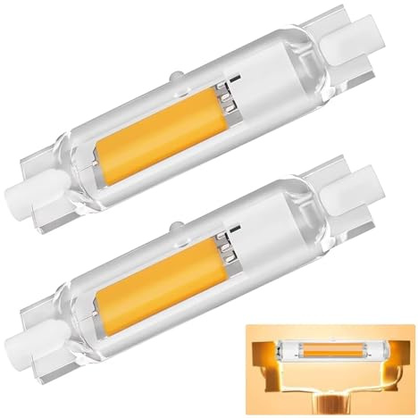 Dvnoua R7S LED 78mm Dimmbar 20W, R7S LED 78mm Lampen Ersatz für 200W Halogen Leuchtmittel, Warmweiß 3000K 2000LM, Stab Kein Flackern, 360°Abstrahlwinkel, AC 220-240V, 2er Pack