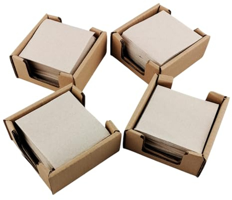 Pack de 100 Servilletas Cocktail de Papel 100% Reciclables y Biodegradables + 4 Servilleteros de Cartón Reciclado - Servilletas Ecológicas - 10 x 10 cm Plegadas - Hostelnovo