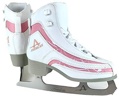 American Athletic Soft Boot Ice Skates for Girls - Kids Figure Skates with Pink Trim, Ankle Support, Padded Liner, Stainless Steel Blades - Suitable for Indoor & Outdoor Ice Skating (3)