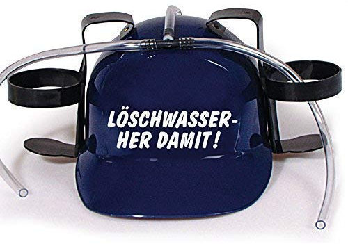 Trinkhelm Spaßhelm mit Printmotiv - Löschwasser her damit - 51646 - versch. Farben zur Wahl Farbe blau