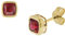trendor Damen-Ohrringe Gold 333 / 8K Synthetischer Granat Ohrschmuck aus Echtgold, elegante Geschenkidee für Damen, edler Geburtsstein, 51684-07