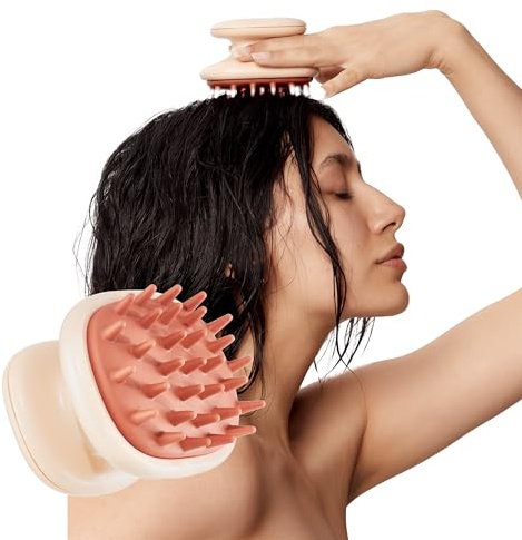 Glov Brosse Massage Cuir Chevelu en Silicone-brosse Shampoing Stimulante pour Pousse des Cheveux Exfoliation et Nettoyage du Cuir Chevelu Massage Relaxant pour Cheveux Secs et Mouillés