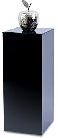 freeroom24 Blumensäule, Säule, Dekosäule, Podest, Glassäule Emilia aus schwarzem Glas (30 x 30 x 30cm)