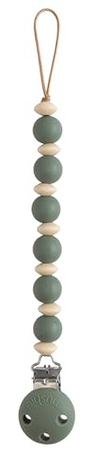 mushie 100% Silicone Baby Pacifier Clip BPA Free | Luna (Dried Thyme)