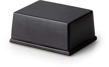 Butterdose, 250 g, schwarze Keramik, 12 x 10 x 6 cm, einzigartig